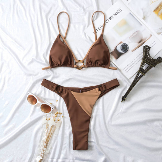 Color Block Two-Piece Bikini Set | Women's Swimwear