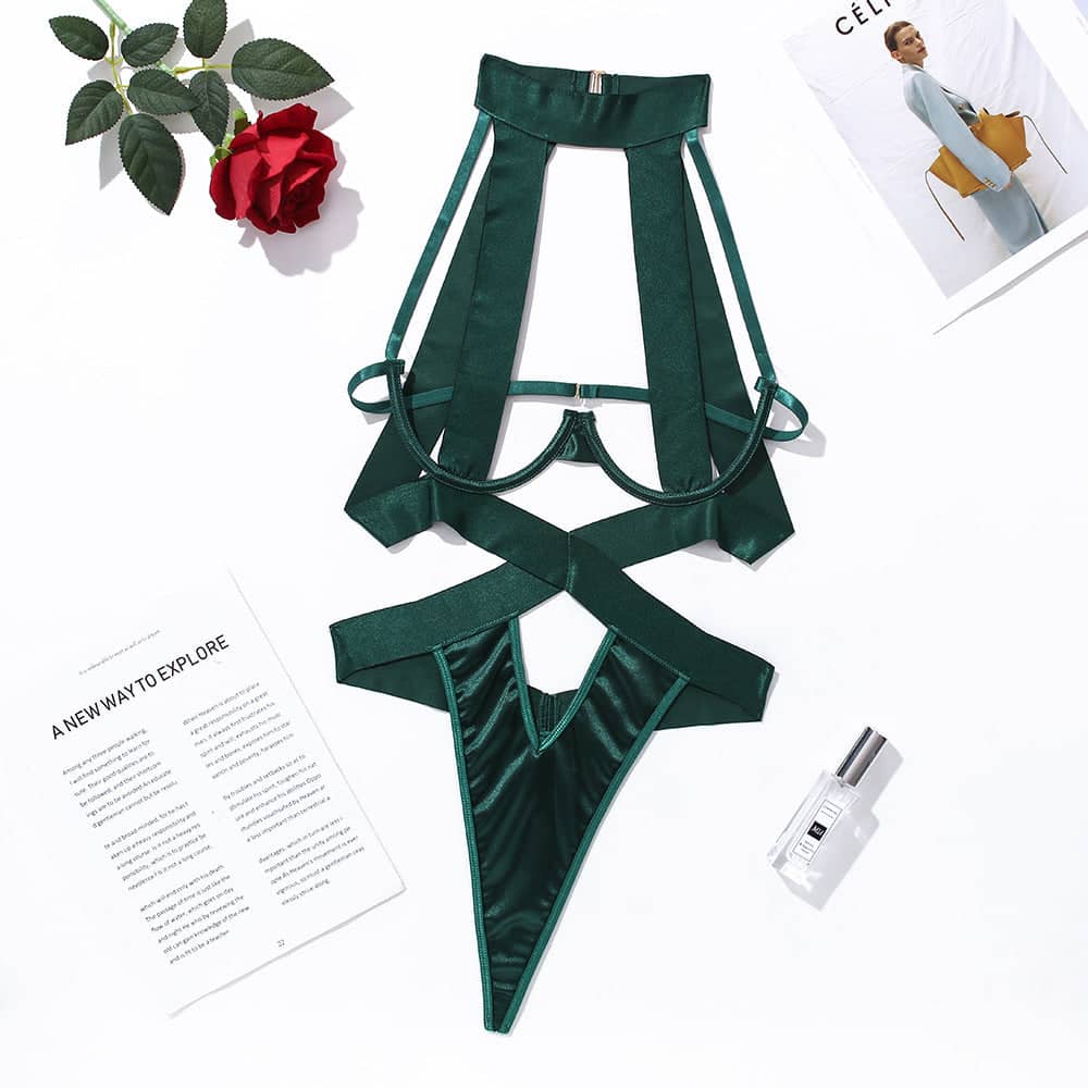 New sexy women's rope and hollow hanging neck jumpsuit, sexy lingerie eprolo