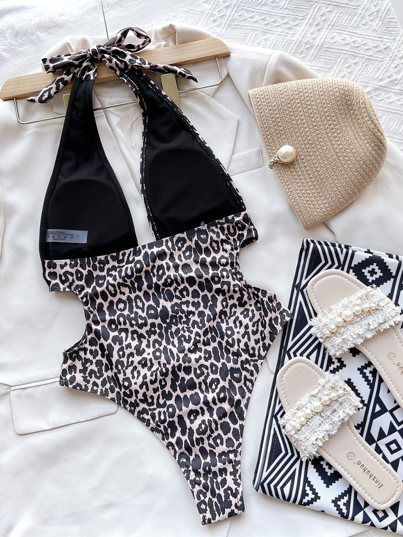 Leopard Patchwork One-Piece Swimsuit | Women's Sexy Swimwear