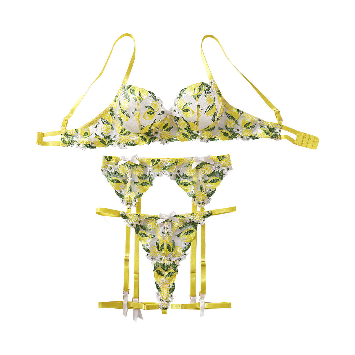 Mesh Perspective Fashion Sexy Pure Desire Temptation Underwear Fun Four Piece Set eprolo