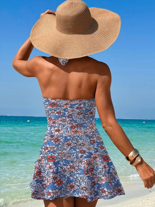Cut-Out Lace-Up V-Neck One-Piece Swimsuit | Women's Swimwear