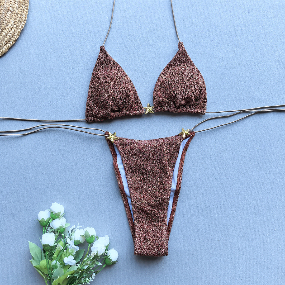 Style Solid Color Cross-border Export Separate Women's Swimsuit eprolo
