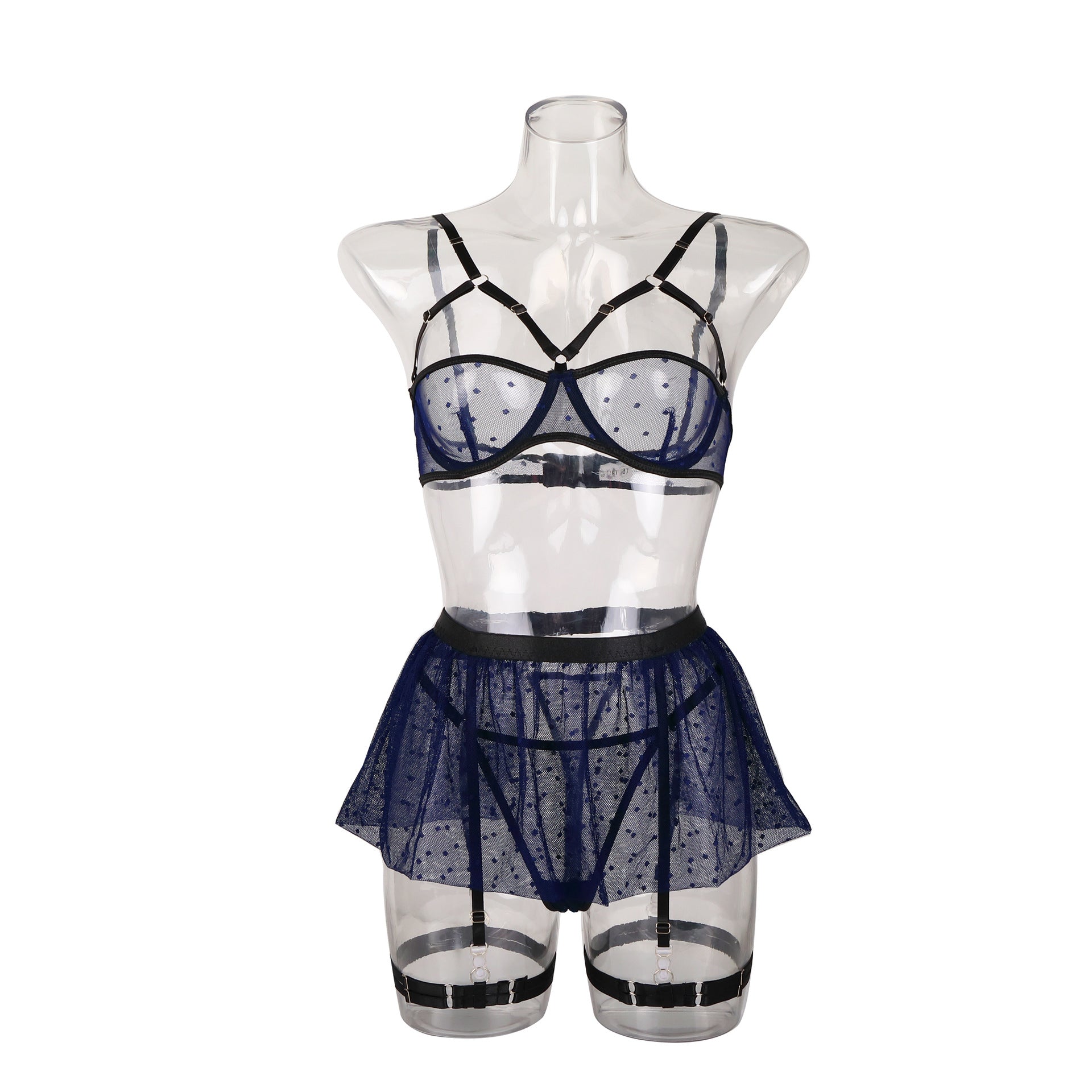 Lace and Lace Sexy Perspective Underwear Sex Set Four Piece eprolo