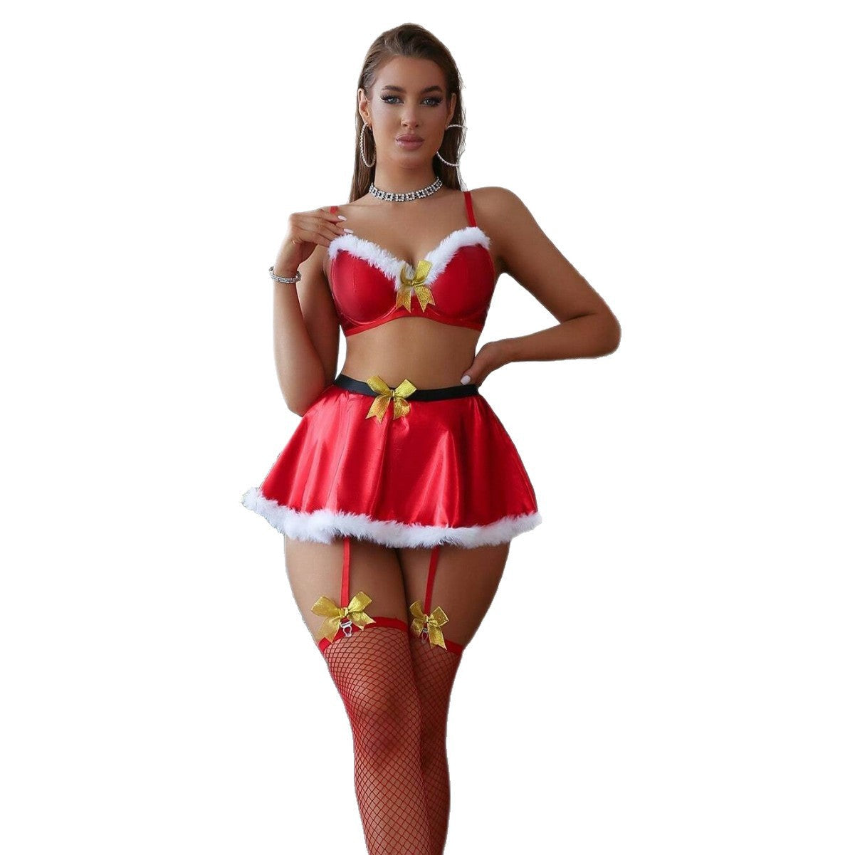 Christmas Role Playing Split Sexy Strap Stocking Sexy Underwear Set eprolo