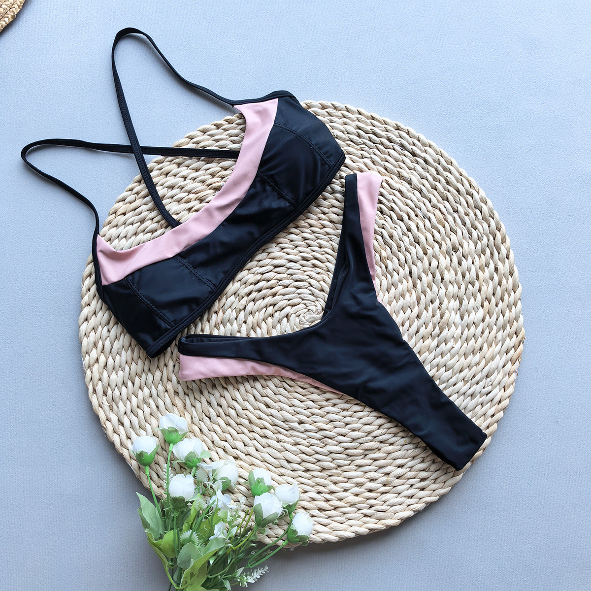 Style Bikini Set with Splicing Design for Women eprolo