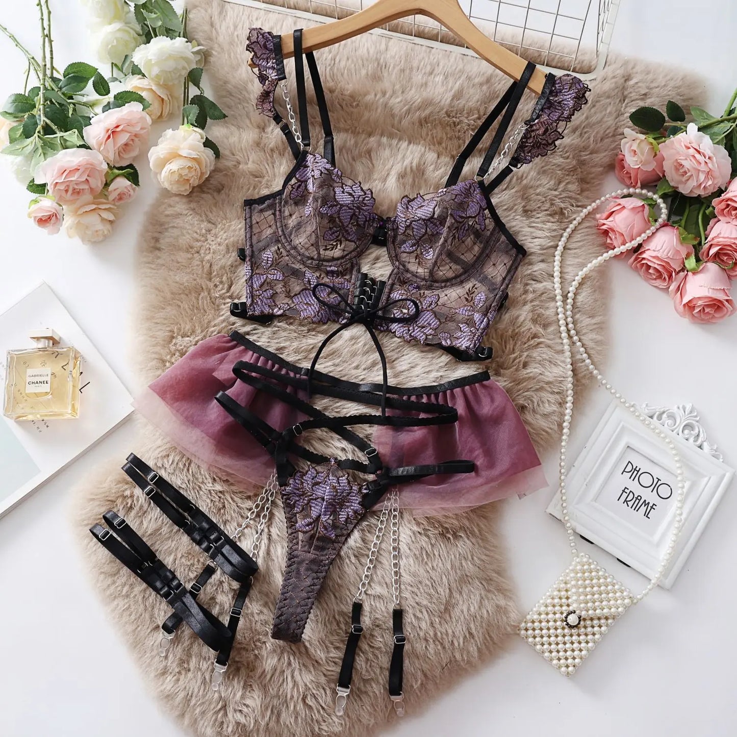 Dnika Embroidered Erotic Lingerie Complex Craft Transparent Bra Set Exotic eprolo