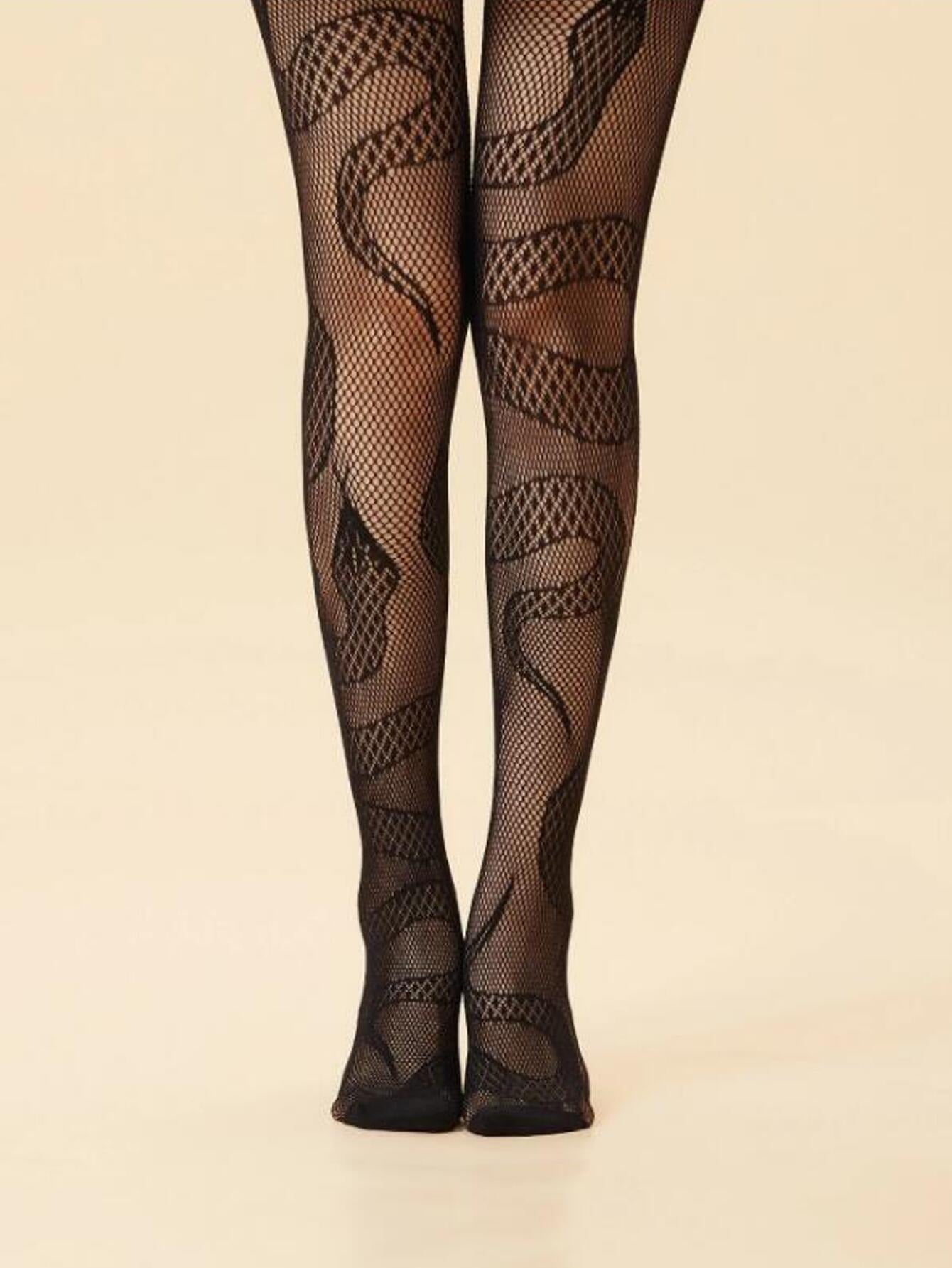 Fun mesh hollowed out stockings snake pattern jumpsuit animal stockings eprolo