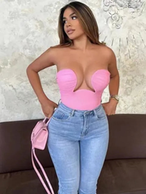 Hot Sale Colors Women Sexy Strapless Bodycon Mini Tops Rayon Bandage Casual Fashion Nightclub Party Wear High Quality eprolo