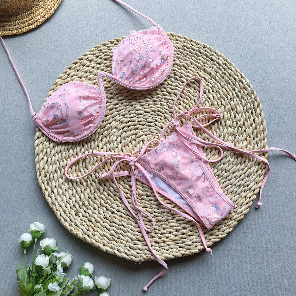 Bikini with Steel Support and Sequins - Two-Piece Women's Swimsuit eprolo