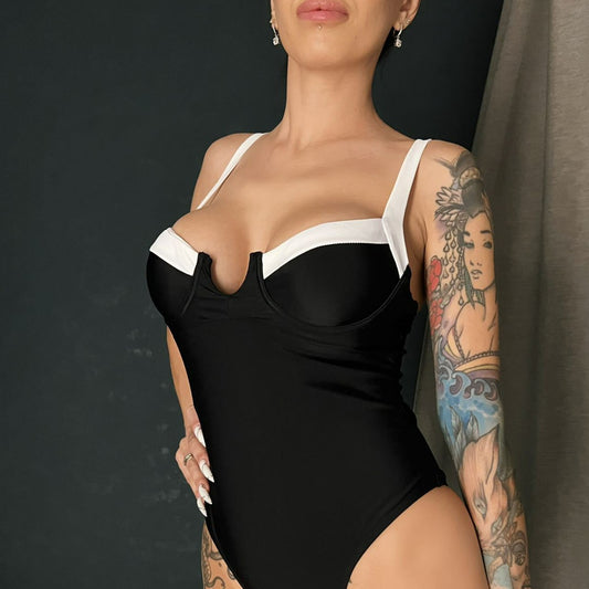 Black Underwire One-Piece Swimsuit | Women's Swimwear