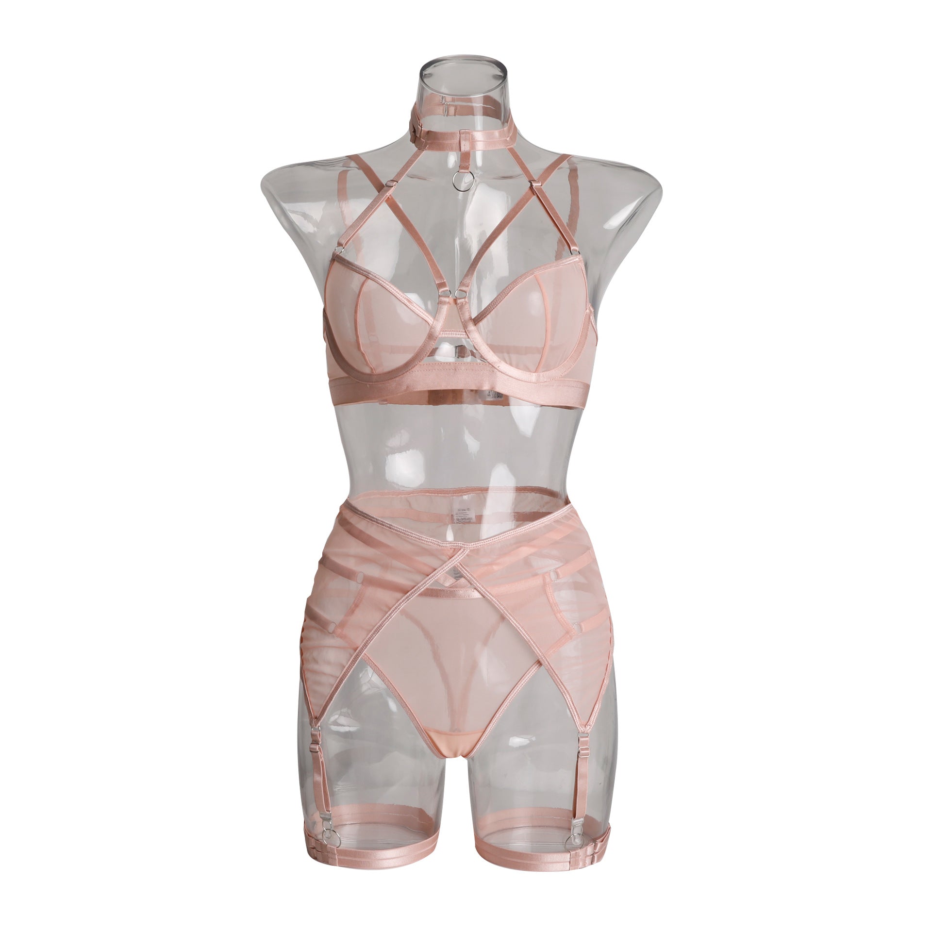 New sexy mesh perspective sex suit with spliced neck strap eprolo
