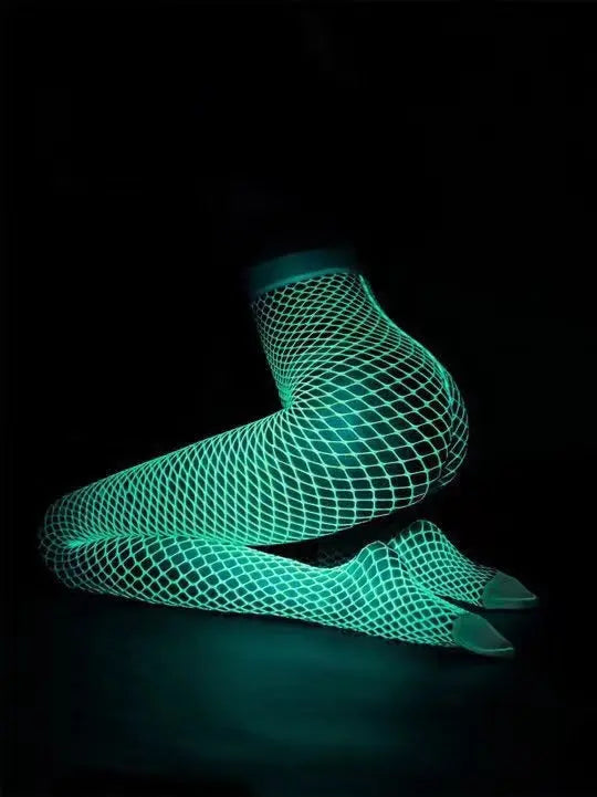 Glow In The Dark Pantyhose Sexy Lingerie With Hollow Mesh Stockings And Fishnet Stockings eprolo
