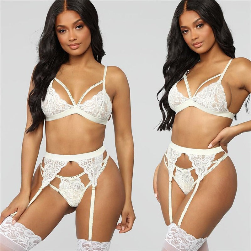 New Sexy Lingerie Sexy Women's Lace Three Piece Lingerie Sexy Set eprolo