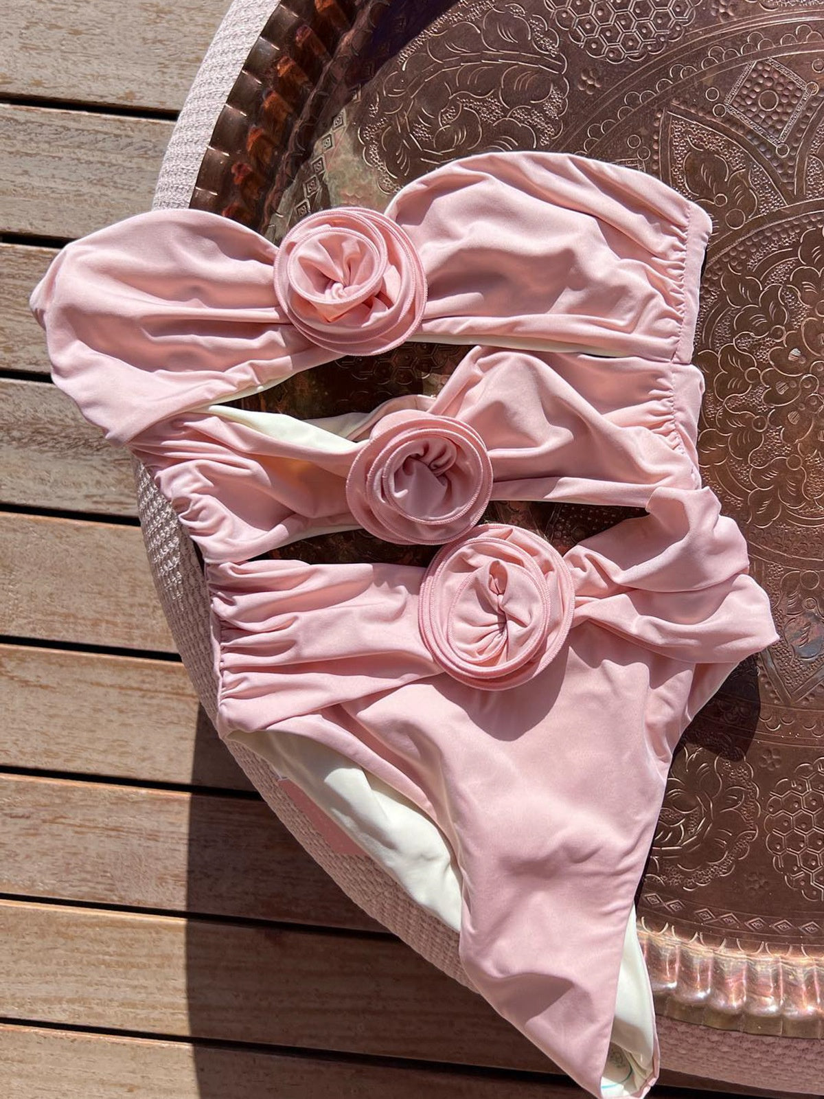Solid Color Padded One-Piece Swimsuit | Women's Nylon Swimwear