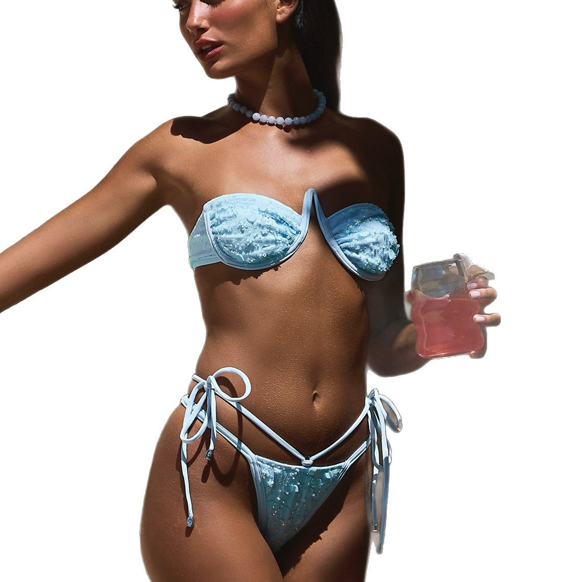 Bikini with Steel Support and Sequins - Two-Piece Women's Swimsuit eprolo