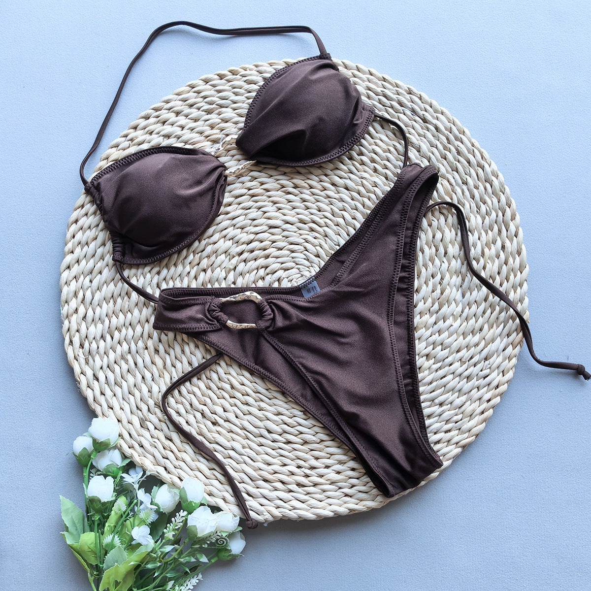 Solid Color Tube Top Cross-border Export Separate Women's Swimsuit eprolo