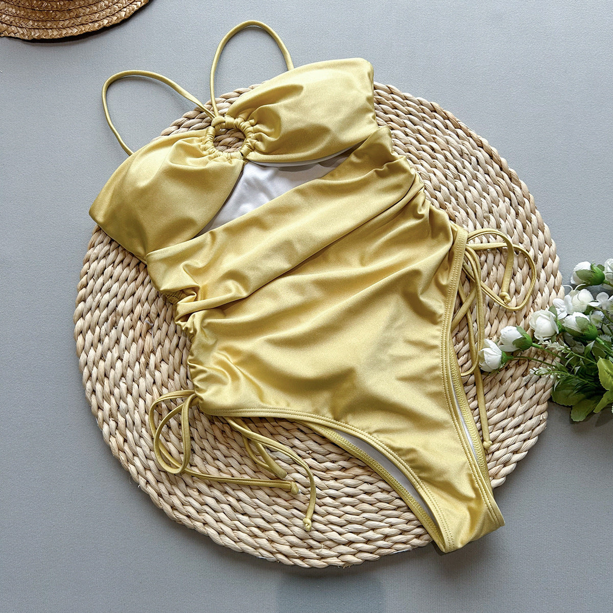 Yellow Padded One-Piece Swimsuit | Women's Swimwear