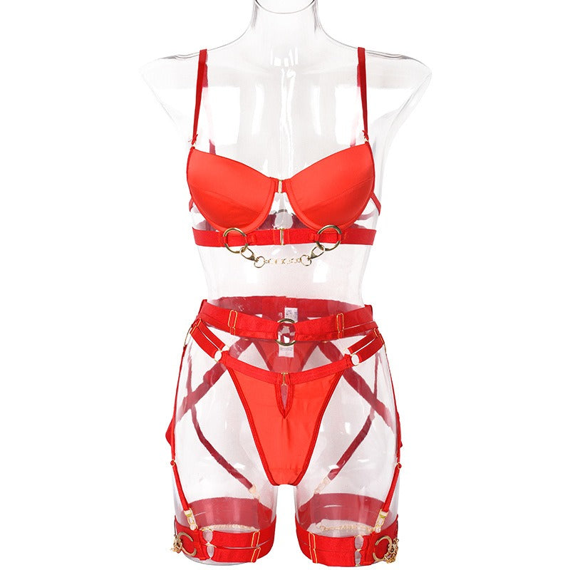 Women's Wear New Metal Punk Style Complex Craft Sexy Body Shaping Underwear Set eprolo
