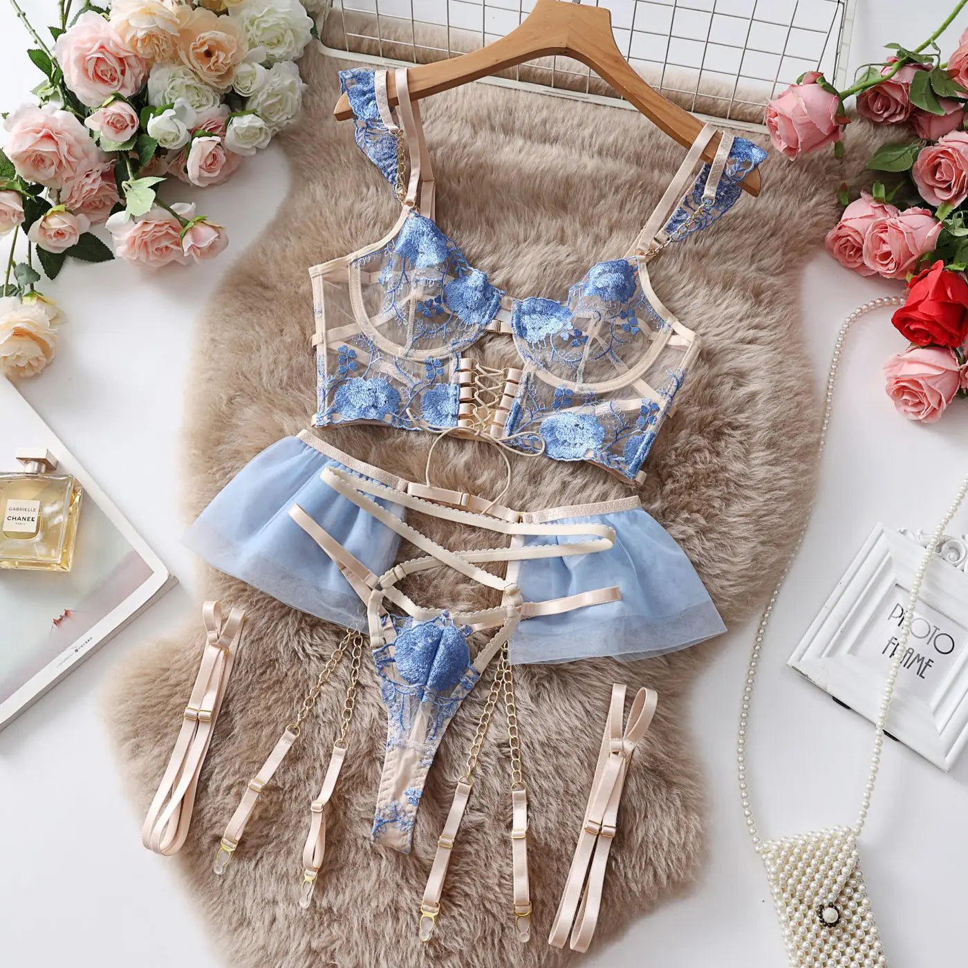Dnika Embroidered Erotic Lingerie Complex Craft Transparent Bra Set Exotic eprolo