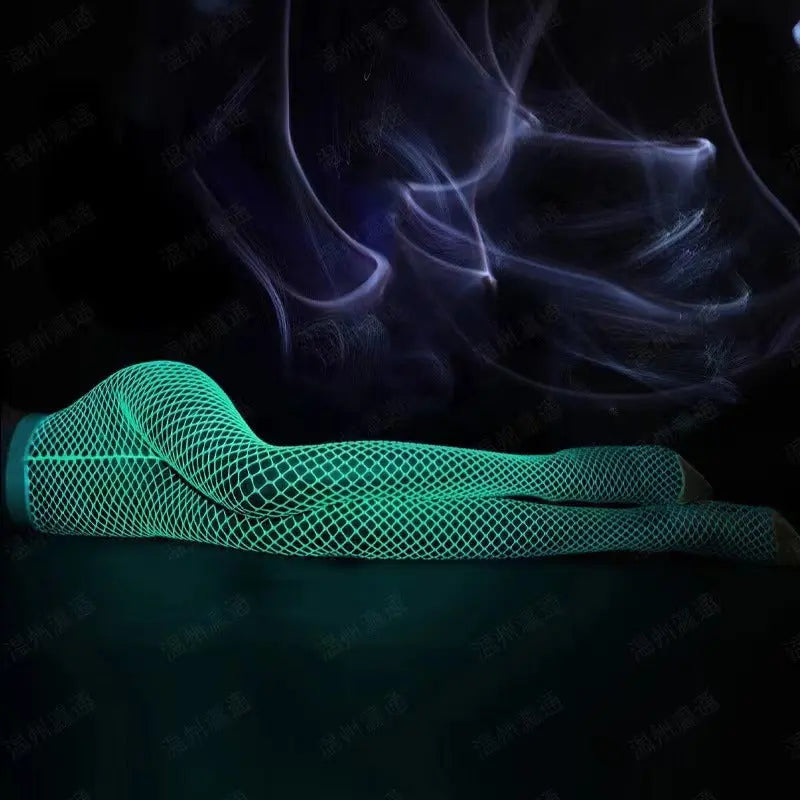 Glow In The Dark Pantyhose Sexy Lingerie With Hollow Mesh Stockings And Fishnet Stockings eprolo