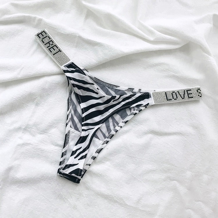 Sexy Low-rise T Pants Narrow Edge Water Diamond Underwear with Sports Sexy Hip Lift Thong Breathable Invisible Panties for Women eprolo
