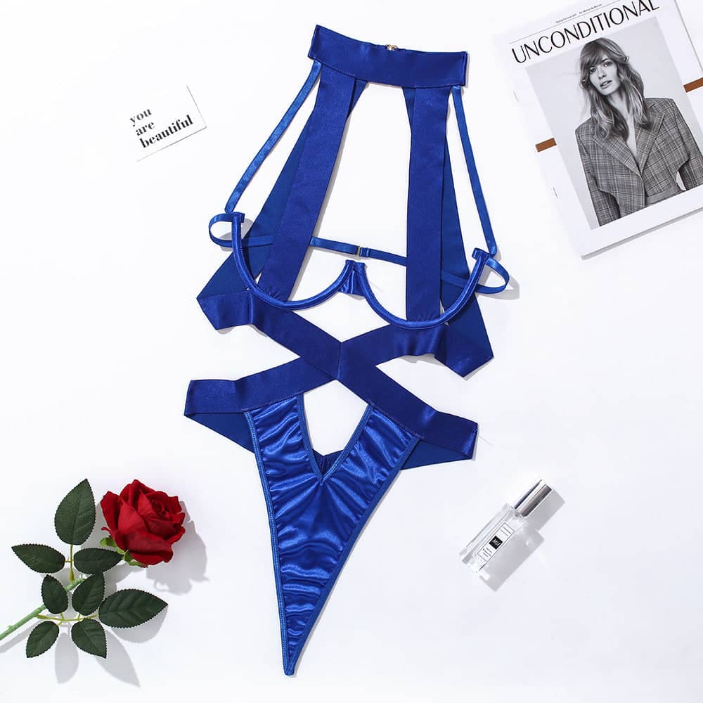 New   sexy women's rope and hollow hanging neck jumpsuit, sexy lingerie eprolo