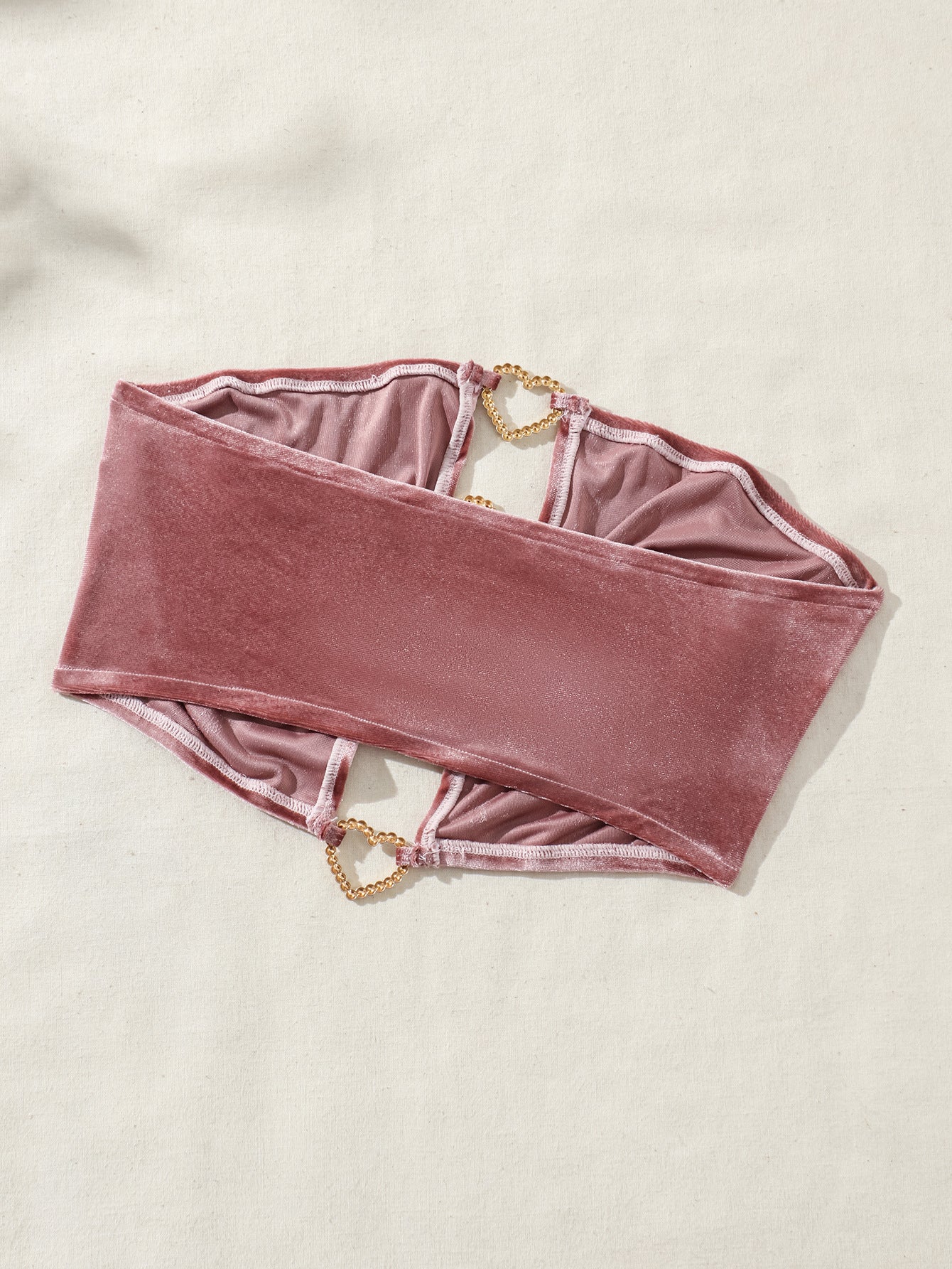 Heart Cut-Out Diamond Strapless Top – Rhinestone Crop Vest in Pink | KYLALINGERIE