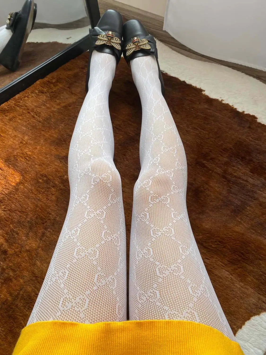 Fashion Flocking Tights High Quality Sexy France Fashion Gauze Letters Transparent Fish Net Pantyhose Womens Stockings eprolo