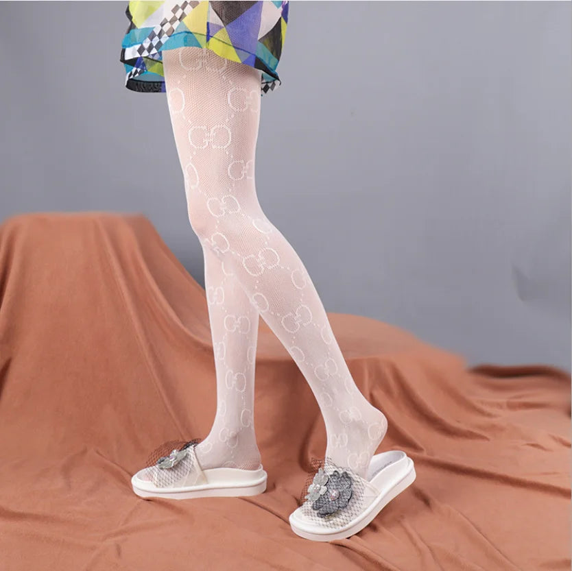 Fashion Flocking Tights High Quality Sexy France Fashion Gauze Letters Transparent Fish Net Pantyhose Womens Stockings eprolo